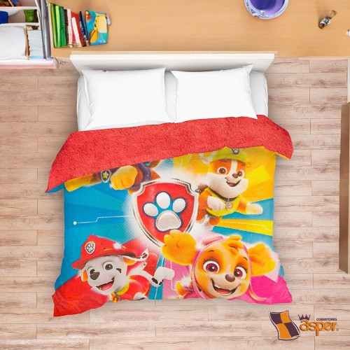 Cobertor- edredón PAW PATROL con borrega, Matrimonial