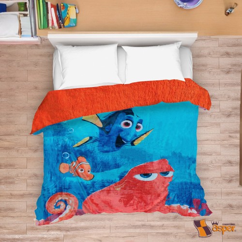Cobertor- edredn BUSCANDO A NEMO-DORY con borrega, Matrimonial