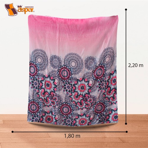 Cobertor- edredón MANDALA con borrega, Matrimonial