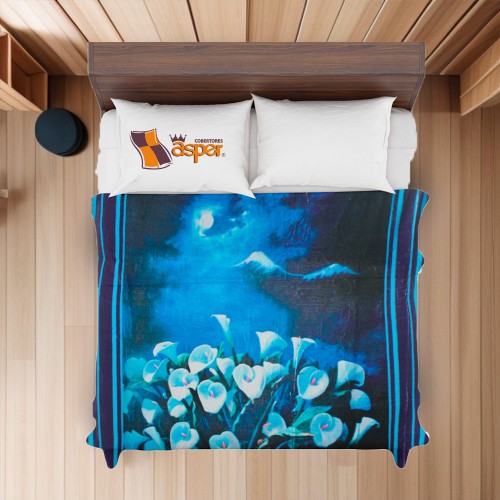 Cobertor- sobrecamero, FLORES- ALCATRAZ, Matrimonial