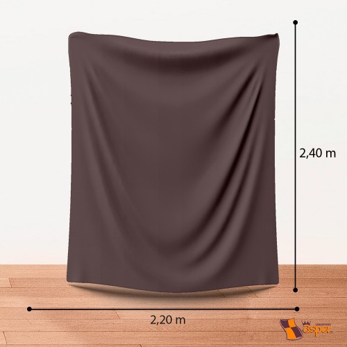 Cobertor- edredón CAFÉ con borrega BEIGE, King size, 2,40 x 2,20 m.