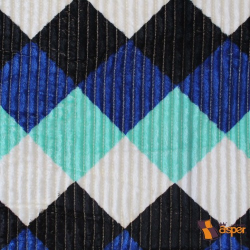 COBERTOR LIGERO ARLEQUIN CON BORREGA , MATRIMONIAL, 2,20 X 1,80 MTS.  