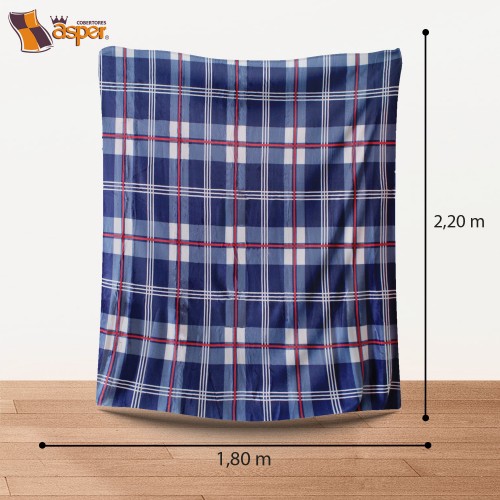 COBERTOR LIGERO VIZAYAS CON BORREGA , MATRIMONIAL, 2,20 X 1,80 MTS.  