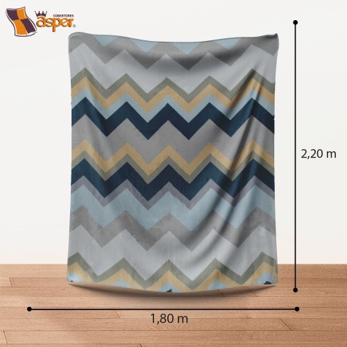 COBERTOR LIGERO TUVALU CON BORREGA , MATRIMONIAL, 2,20 X 1,80 MTS.  