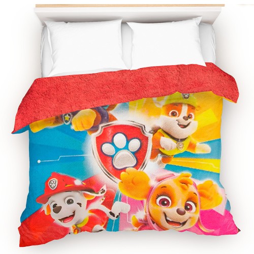 Cobertor- edredón PAW PATROL con borrega, Matrimonial