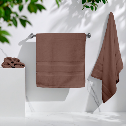 Set de 6 toallas CHOCOLATE DE MICROFIBRA 