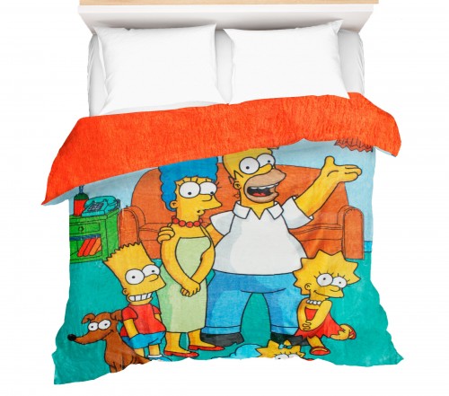 Cobertor- edredón SIMPSON con borrega, Matrimonial