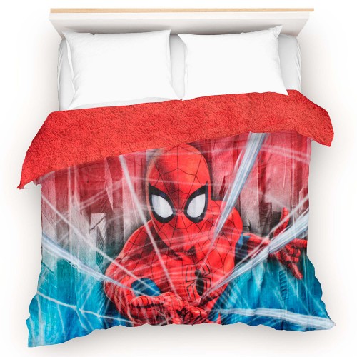 Cobertor- edredn SPIDERMAN con borrega, Matrimonial