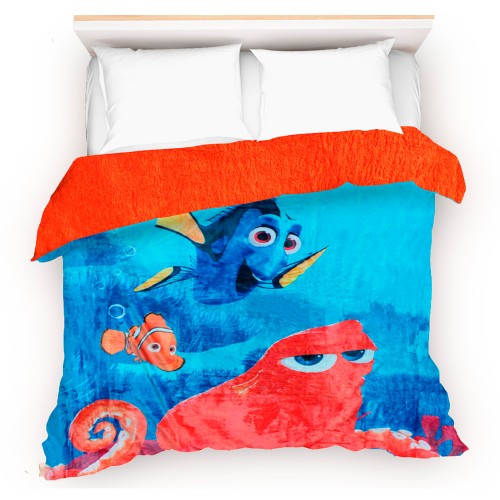 Cobertor- edredn BUSCANDO A NEMO-DORY con borrega, Matrimonial