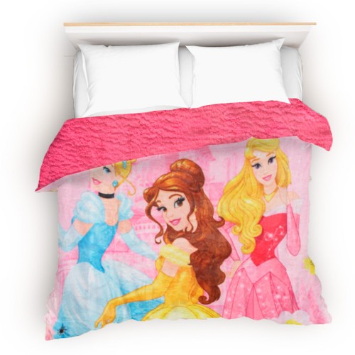 Cobertor- edredn PRINCESAS con borrega, Matrimonial