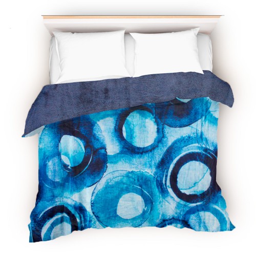 Cobertor- edredón AZUL ARGOS con borrega, Matrimonial