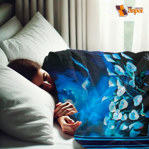 Cobertor- sobrecamero, FLORES- ALCATRAZ, Matrimonial