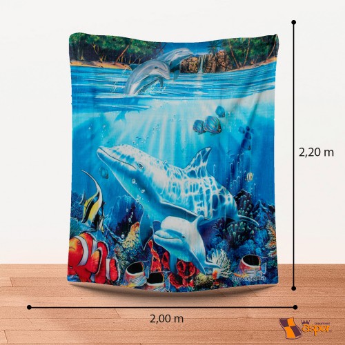 Cobertor- sobrecamero, PECES, QUEEN SIZE