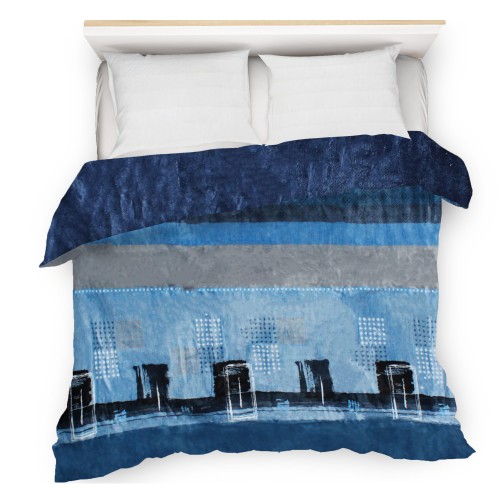 COBERTOR CON BORREGA BLUE NIGHT, MATRIMONIAL, 2,20 X 1,80 MTS.  