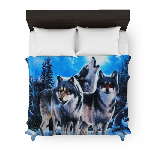 Cobertor- sobrecamero, LOBOS LUNA AZUL, QUEEN SIZE