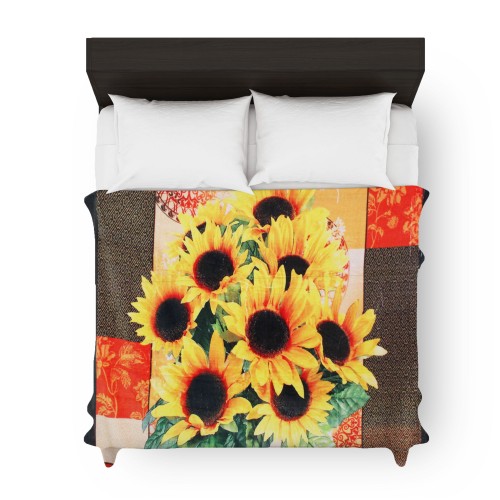 Cobertor- sobrecamero, GIRASOLES BOUQUET SHEDRON, QUEEN SIZE